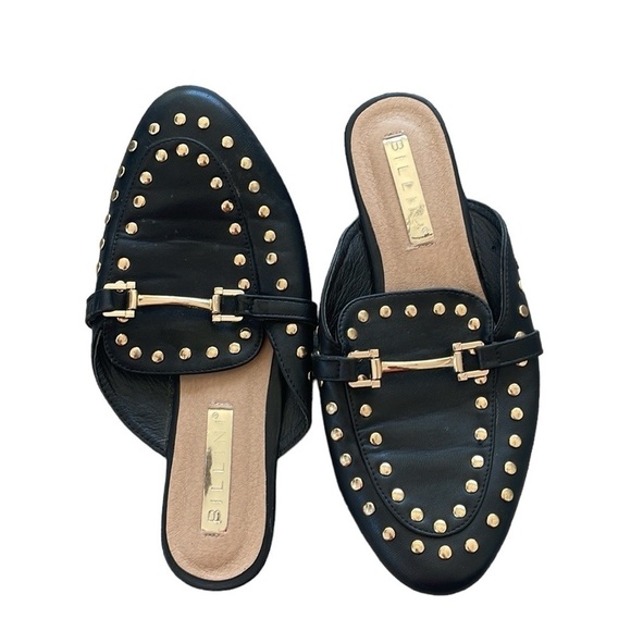 Billini Size 6 Black Gold Studded Mules - Picture 1 of 8